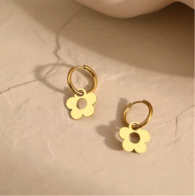 Cartoon Flower Hoop Earrings