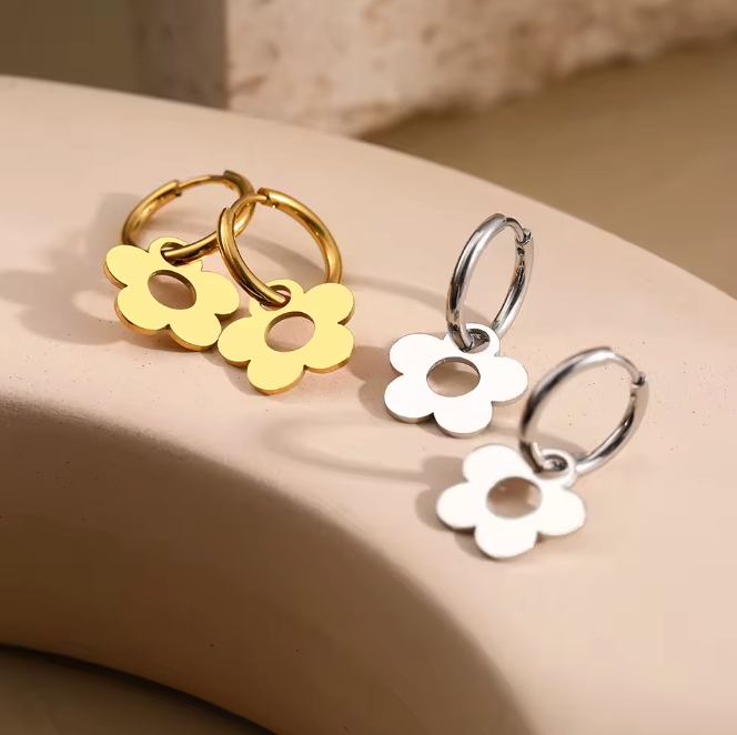 Cartoon Flower Hoop Earrings